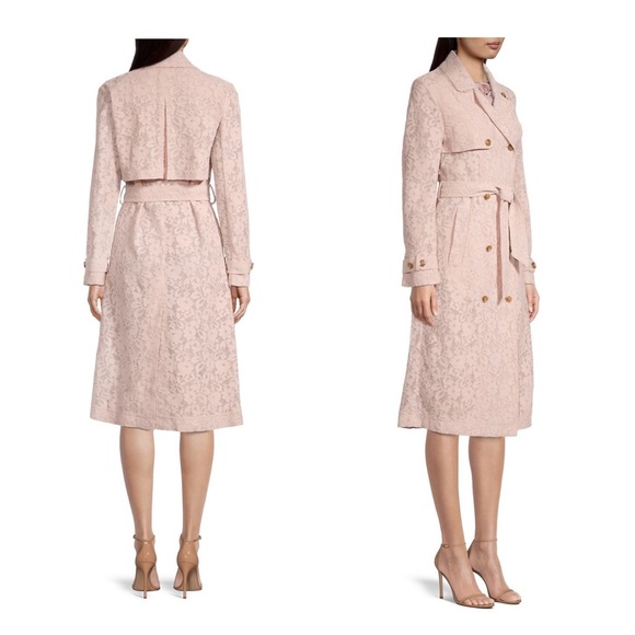 New! RACHEL PARCELL Lace Trench Coat - Picture 2 of 11